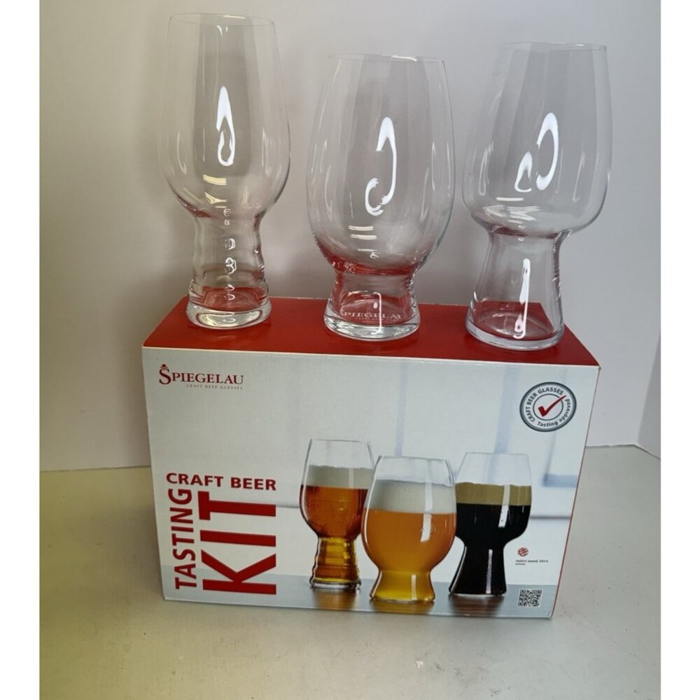 Spiegelau Craft Beer Tasting Kit Three Glasses, IPA, Wheat, Stout New in Box
